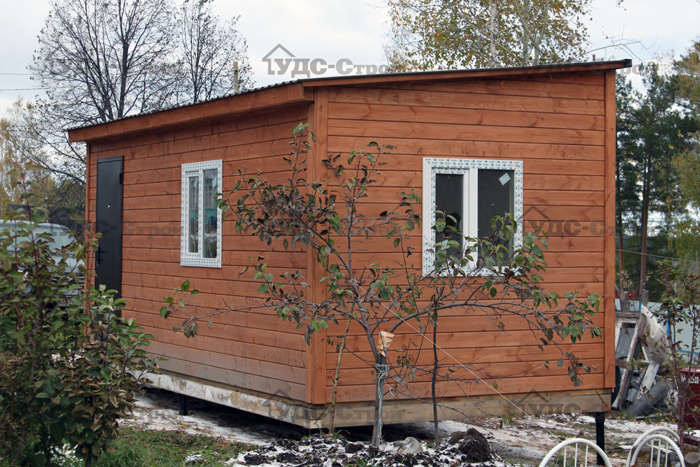 On156. Дачный домик «Онежский» 6×3 м свободной планировки с односкатной крышей