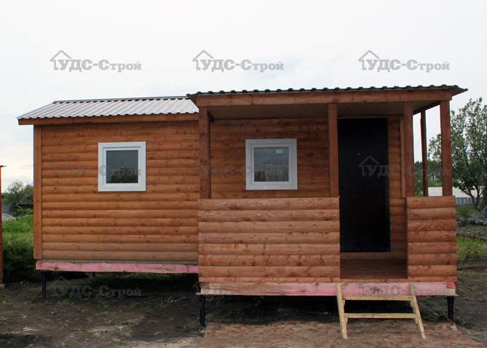 On175. Садовый домик «Онежский» 6×3 м утеплённый (с холодной верандой 3×2 м)